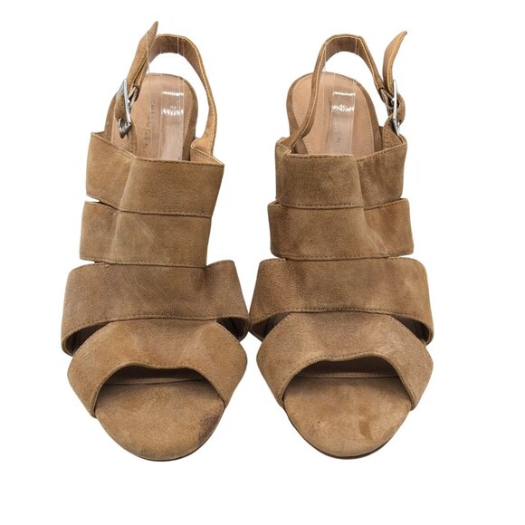 Halogen Womens Raven Sandals Slingback Block Heel Suede Open Toe Brown 9 - Picture 2 of 9